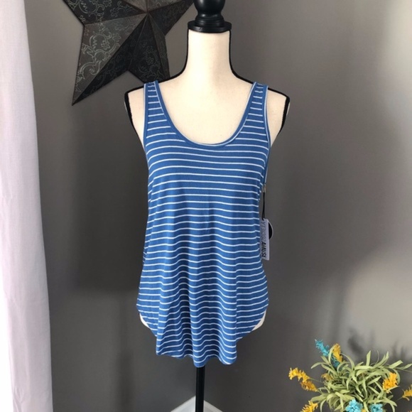 Amuse Society Striped Tank Blue Sz Medium - Picture 1 of 8